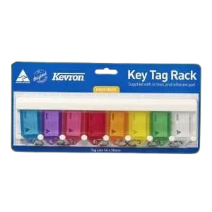 Kevron ID6 Fluoro Key Tags 8 Pack with Rack